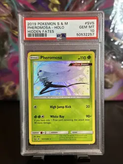 2019 POKEMON SUN & MOON HIDDEN FATES #SV5 PHEROMOSA-HOLO PSA 10 - Image 1