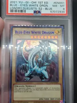 Yugioh PSA 8 NM-MT Blue-Eyes White Dragon (Blue) LDS2-EN001 1st Ed. Ultra Rare - Image 3