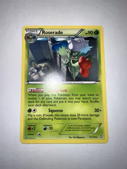 Pokemon Card Roserade 15/124 Near Mint Rare BW - Dragons Exalted 106A - Image 1