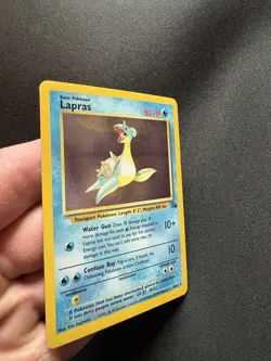 Incomplete “Mirror” Holo Error Pokemon Card Lapras Fossil Holo 10/62 Rare - Image 2
