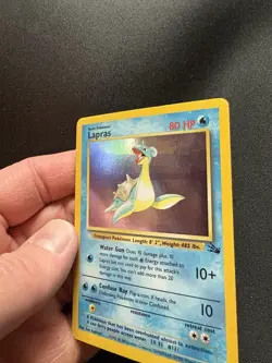 Incomplete “Mirror” Holo Error Pokemon Card Lapras Fossil Holo 10/62 Rare - Image 3