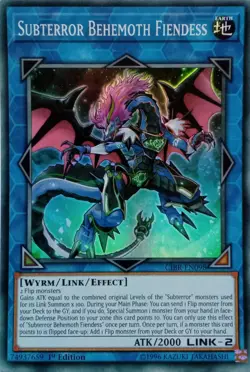 CIBR-EN098 SUBTERROR BEHEMOTH FIENDESS SUPER RARE 1ST EDITION YuGiOh CARD - Image 1