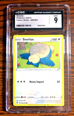 Snorlax Regular Common #206 - CGC MINT 9 - 2021 SWSH Fusion Strike - Pokemon TCG - Image 1