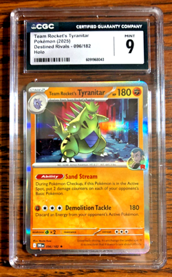 Team Rocket's Tyranitar Holo Rare #096 - CGC MINT 9 - Destined Rivals - Pokemon - Image 4
