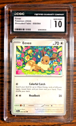 Eevee Regular Common #050 - CGC GEM MINT 10 - 2024 Shrouded Fable - Pokemon TCG - Image 1