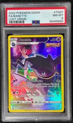 2022 Pokemon Banette Lost Origin #TG07 Full Art PSA 8 NM/MT - Image 1