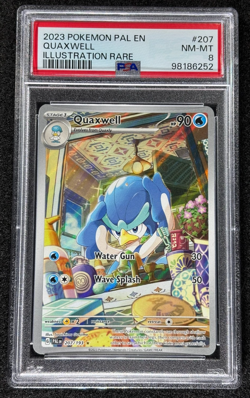 2023 POKEMON PAL EN-PALDEA EVOLVED ILLUSTRATION RARE #207 QUAXWELL PSA 8 - Image 1
