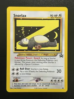 SNORLAX Pokemon Card - WOTC - Black Star Promo - #49 - NM (B) - Image 1