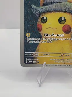 Pikachu Van Gogh Pika Portrait Gray Hat Custom Fan Art Paper Card for Display - Image 2