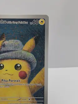 Pikachu Van Gogh Pika Portrait Gray Hat Custom Fan Art Paper Card for Display - Image 4