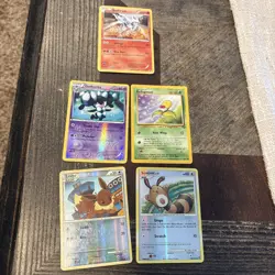 Pokemon Card Lot X5 Vintage See Pics Reverse Regular And Holo - Image 1