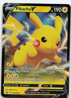 Pikachu V - SWSH061 Promo Holo SWSH: Sword & Shield Promo Cards NM Pokemon - Image 1