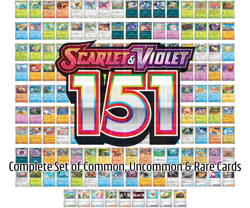 Pokemon Scarlet & Violet 151 Complete Common, Uncommon & Rare 153 Card Set - Image 1