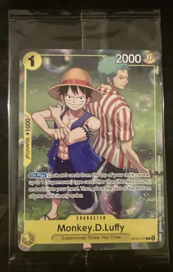 One Piece CCG Monkey.D.Luffy OP10-111 Rare Promo Card Factory Sealed Mint - Image 1