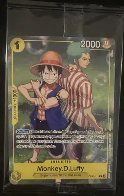 One Piece CCG Monkey.D.Luffy OP10-111 Rare Promo Card Factory Sealed Mint - Image 1