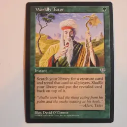 MTG Mirage Worldly Tutor NM Vintage Rare Green Instant - Image 1