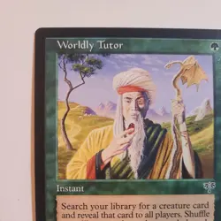 MTG Mirage Worldly Tutor NM Vintage Rare Green Instant - Image 3