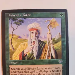 MTG Mirage Worldly Tutor NM Vintage Rare Green Instant - Image 4