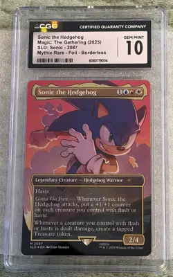 MTG SECRET LAIR DROP SONIC: FRIENDS & FOES-FOIL SONIC THE HEDGEHOG Gem Mint 10 - Image 1
