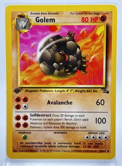 Golem 36/62 First 1st Edition Pokemon Card 1999 Fossil LP/MP - Image 1