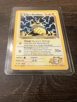 Lt. Surge's Electabuzz Gym Heroes 6/132 Holo Ultra Rare Pokemon TCG Card LP - Image 1