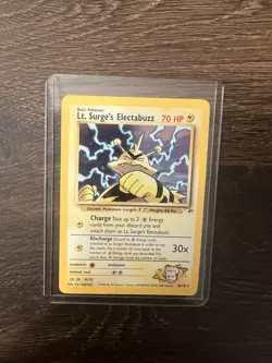 Lt. Surge's Electabuzz Gym Heroes 6/132 Holo Ultra Rare Pokemon TCG Card LP - Image 2