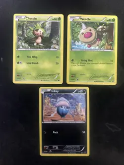 Pokemon TCG Chespin, Weedle, Inkay McDonald’s Promo 2014 (3 Holo Cards) - LP - Image 1