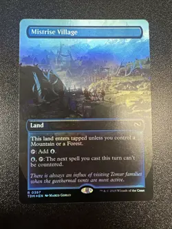 Magic the Gathering Mistrise Village (Borderless) Tarkir: Dragonstorm Foil NM JL - Image 1