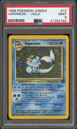 Pokemon 1999 POKEMON JUNGLE #12 VAPOREON-HOLO PSA 9 - Image 1