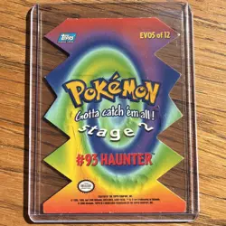 2000 POKEMON TOPPS SERIES 3 DIE-CUT EMBOSSED Haunter (EVO 5) - Image 2