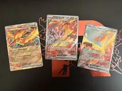 Team Rocket's Moltres ex Destined Rivals Stamp UPC Set Pokemon TCG 229/182 NM x3 - Image 1
