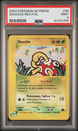 2003 Pokemon Skyridge Shuckle-Rev. Foil #96 PSA 9 - Image 1
