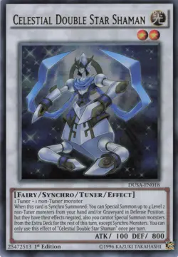 Yugioh Celestial Double Star Shaman DUSA-EN018 Ultra Rare 1st Edition LP - Image 1