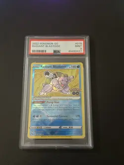 2022 Pokemon Card Radiant Blastoise 018/078 Pokemon Go Shiny Holo PSA 9 Mint - Image 1