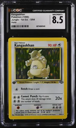 CGC 8.5 Kangaskhan 1999 Jungle 1st Edition 5/64 Holo Pokemon Card - Image 1
