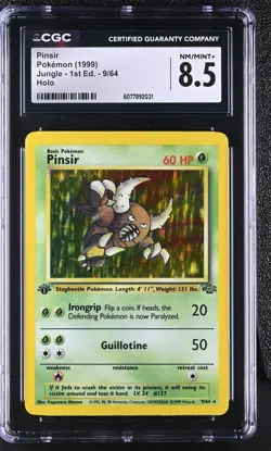 CGC 8.5 Pinsir 1999 Jungle 1st Edition 9/64 Holo Pokemon Card - Image 1
