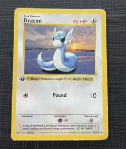 Dratini #26/102 1st Edition - Base Set Shadowless - MP Pokemon TCG Card Pokemon - Image 1