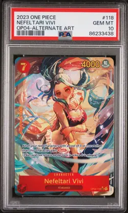 2023 Nefeltari Vivi OP04-118 PSA 10 Alt Alternate Art English One Piece Card - Image 1