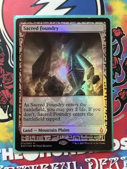 1x NM/M Sacred Foundry Foil Expedition Land Masterpiece MTG MAGIC THE GATHERING - Image 1