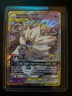 Pokemon TCG Solgaleo & Lunala TAG TEAM GX Holo Ultra rare SM- cosmic eclipse - Image 1