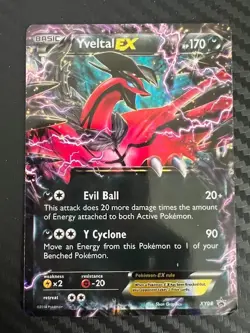 Pokemon TCG Yveltal EX XY08 Ultra Rare Black Star Promo LP - Image 1