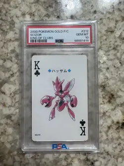 2000 Pokemon Gold Playing Card #212 Scizor King Of Clubs PSA 10 GEM MINT - Image 1