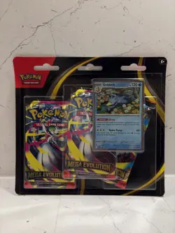 Pokemon TCG Mega Evolutions 3 Pack Blister (Goldduck Promo) Factory Sealed New - Image 1