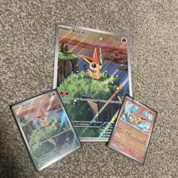 Pokemon Black Bolt & White Flare Victini SVP208 Promo Jumbo & Regular + Pokeball - Image 1