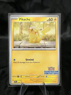 Pokemon Pikachu 214 Black Star Promo Illustration Contest 2024Stamped - Image 1