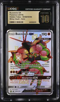 BUZZWOLE GX Shiny Vault Holo Hidden Fates #SV68 CGC Pristine 10 Pokemon - Image 1