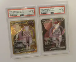 2 PSA 10’s- 2025 POKEMON DESTINED RIVALS HYPER & ULTRA RARE TEAM ROCKETS MEWTWO - Image 1