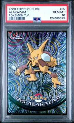 2000 TOPPS CHROME POKEMON T.V. #65 ALAKAZAM PSA 10 - Image 1