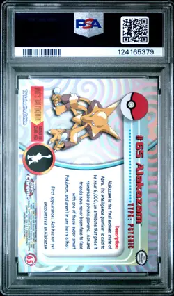 2000 TOPPS CHROME POKEMON T.V. #65 ALAKAZAM PSA 10 - Image 2