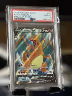 Pokemon SWSH Brilliant Stars Charizard v #153/172 2022 PSA 10 Full Art - Image 1